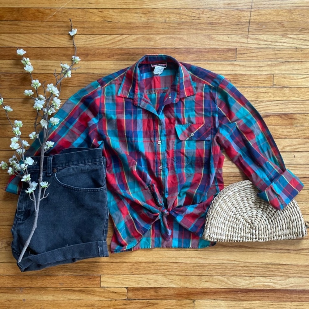 VTG Pat Fashions Inc Plaid Button-down Shirt